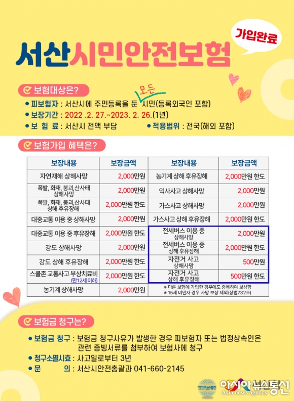 시민안전보험 보장 안내